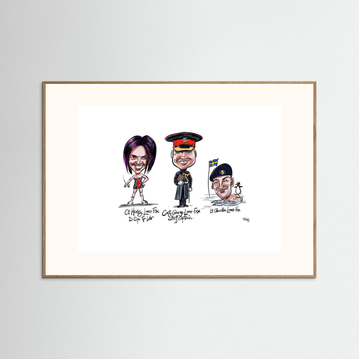 Caricature of the Lane-Foxes, brothers in arms. 