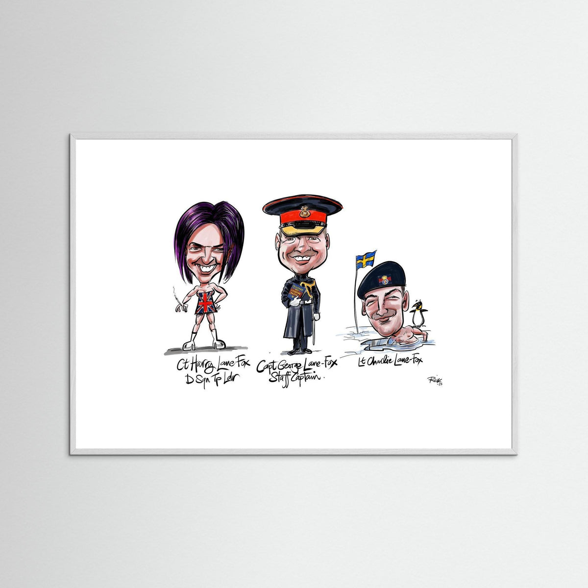 Caricature of the Lane-Foxes, brothers in arms. 