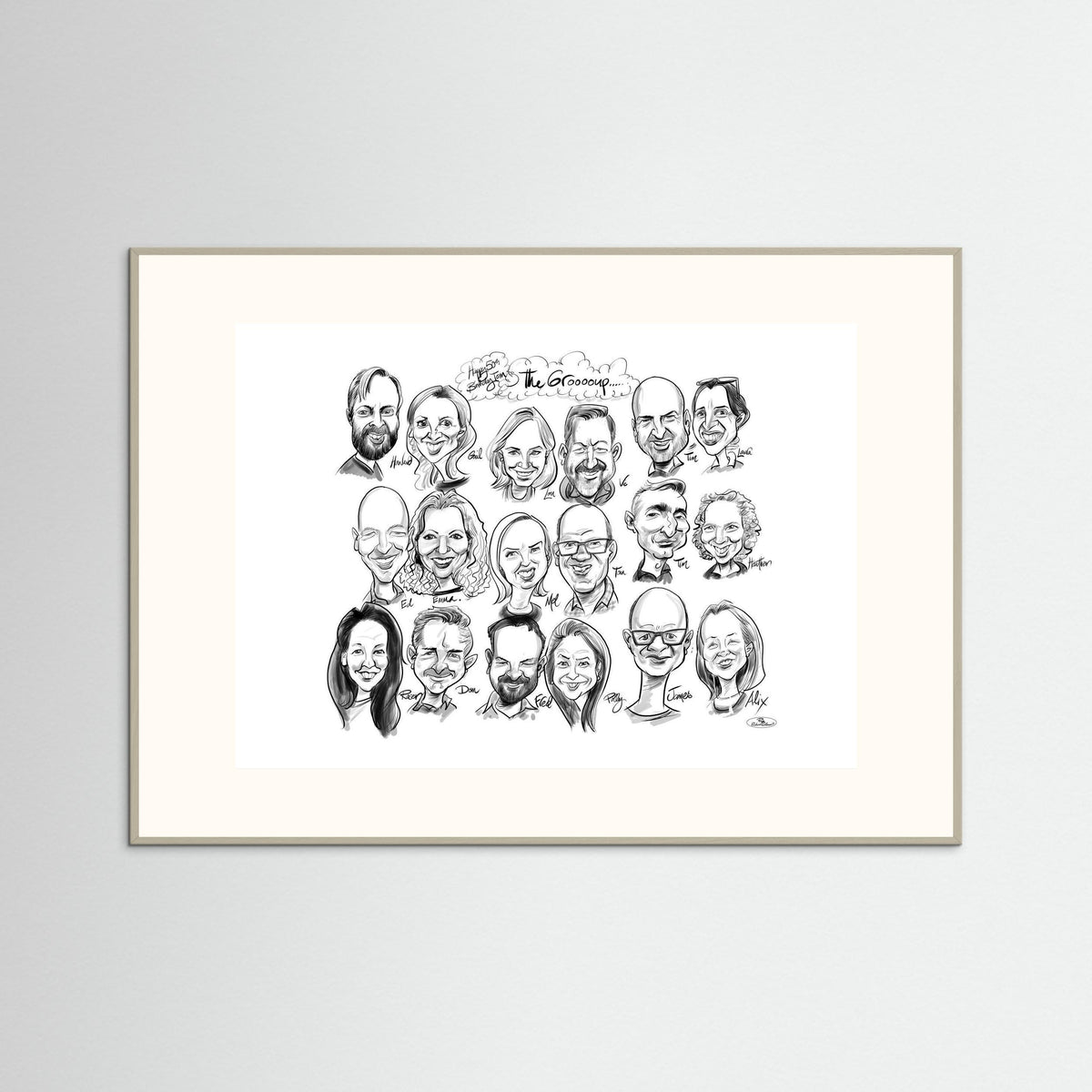 Caricature of friends group in mono - Tom&Mel