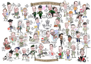 Caricature of the officers of 2nd Battalion The Rifles